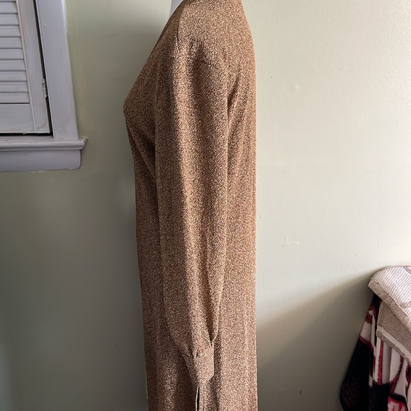 South Beach longline gold side slits open front Metallic Duster Cardigan Sweater - Picture 8 of 15